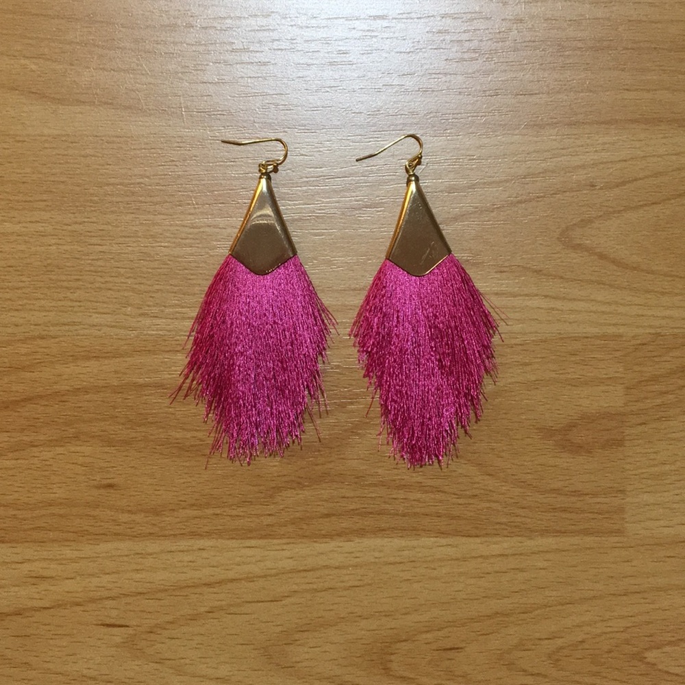 Fuchsia Fringe Earrings